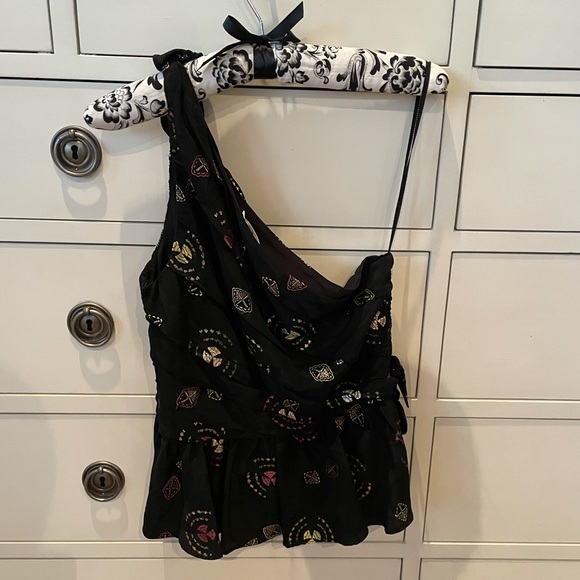 ALC black metallic soraya off shoulder blouse - Picture 2 of 5